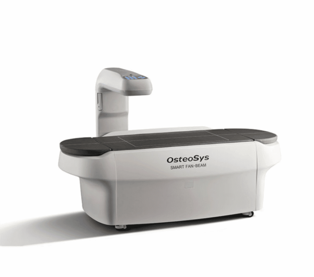 Densytometr OsteoSys Smart Fan Beam ze stołem do badania