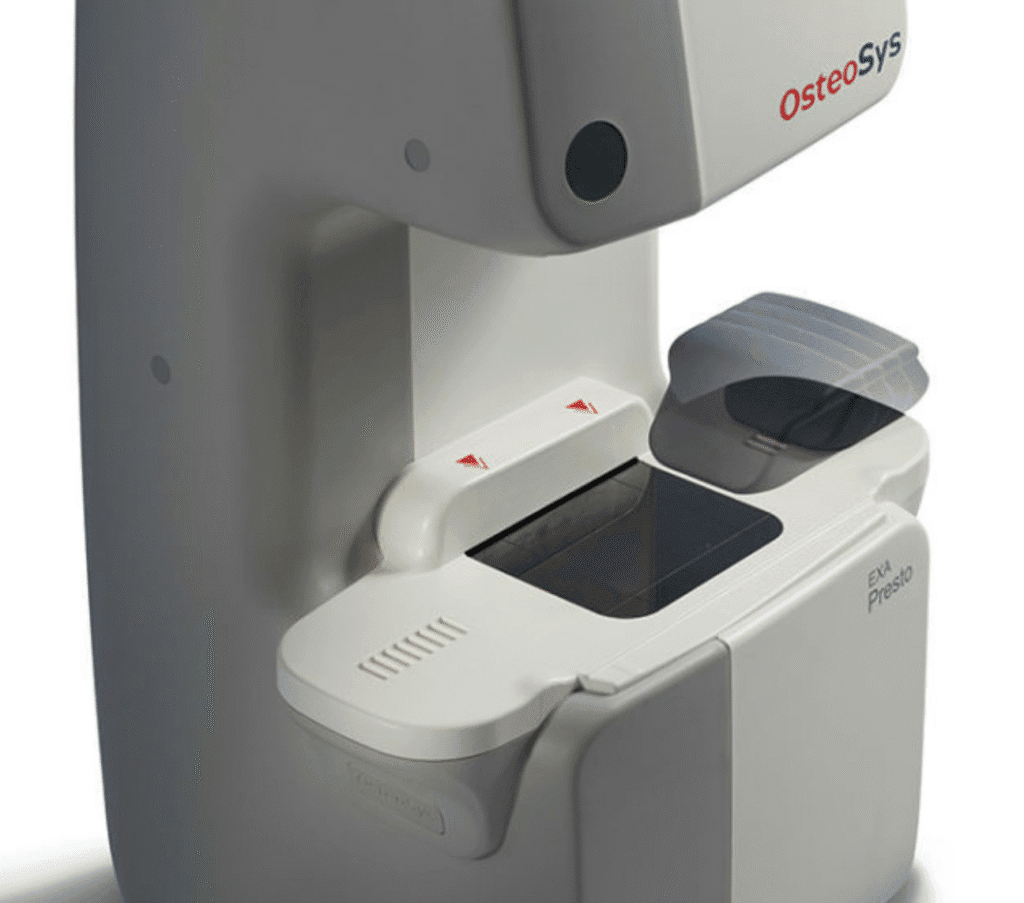 Densytometr OsteoSys EXA Presto z podpórką na przedramię