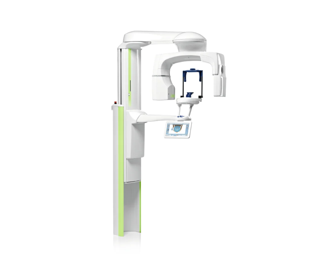 Tomograf stomatologiczny Planmeca ProMax 3D Mid z zieloną kolumną